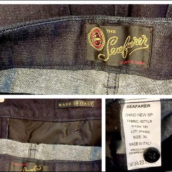 Anthropologie Seafarer Gold Piped Denim Trousers - Picture 8 of 8